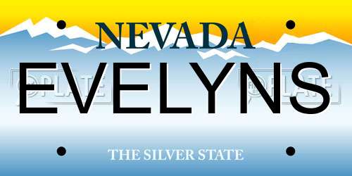 EVELYNS Nevada License Plate