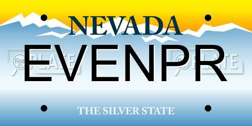 EVENPR Nevada License Plate