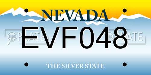 EVF048 Nevada License Plate