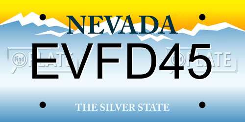 EVFD45 Nevada License Plate