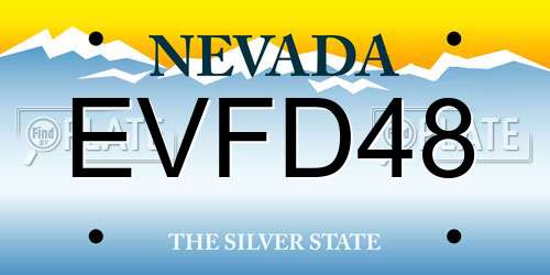 EVFD48 Nevada License Plate