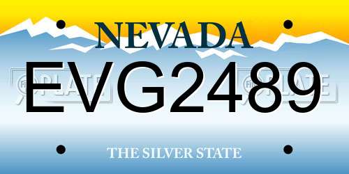 EVG2489 Nevada License Plate