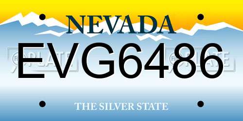 EVG6486 Nevada License Plate