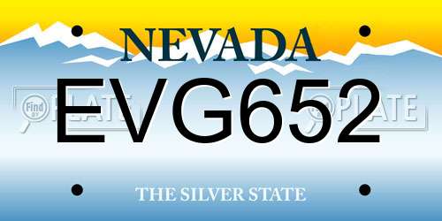 EVG652 Nevada License Plate