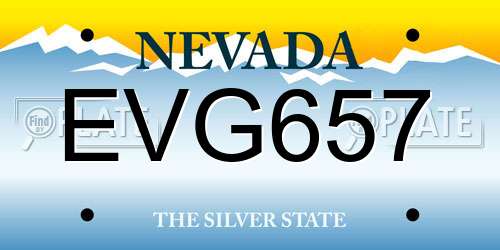 EVG657 Nevada License Plate