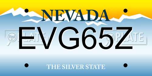 EVG65Z Nevada License Plate