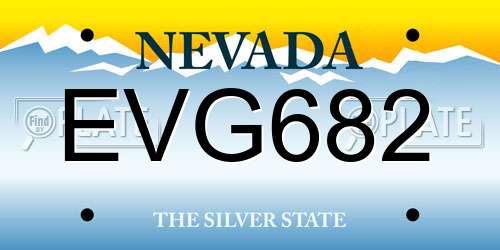 EVG682 Nevada License Plate