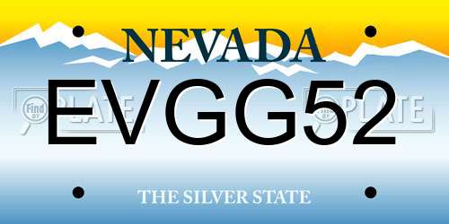 EVGG52 Nevada License Plate