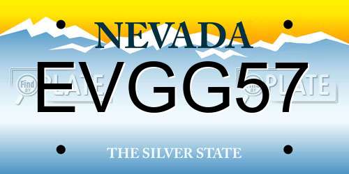EVGG57 Nevada License Plate