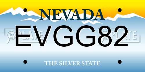 EVGG82 Nevada License Plate