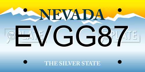 EVGG87 Nevada License Plate