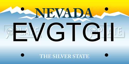 EVGTGII Nevada License Plate