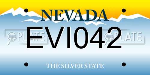 EVI042 Nevada License Plate