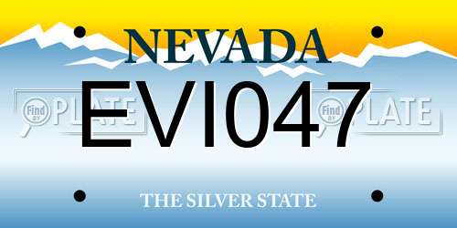 EVI047 Nevada License Plate
