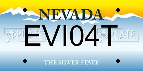 EVI04T Nevada License Plate