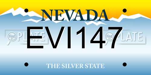 EVI147 Nevada License Plate