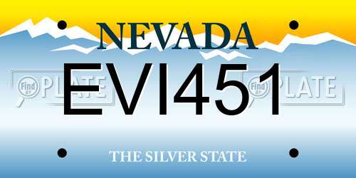 EVI451 Nevada License Plate