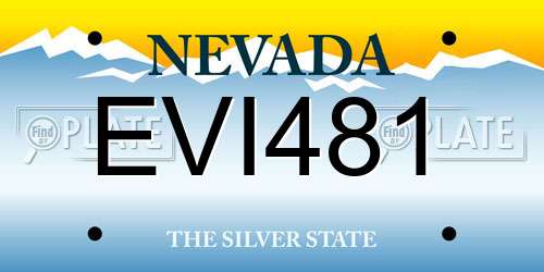 EVI481 Nevada License Plate