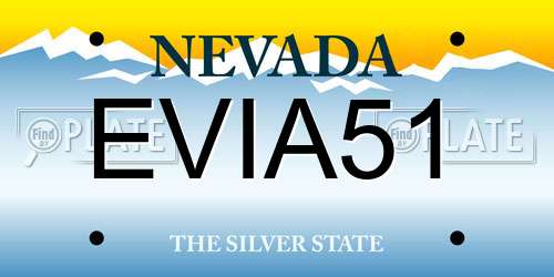 EVIA51 Nevada License Plate