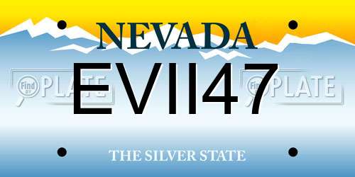 EVII47 Nevada License Plate