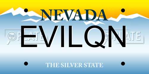 EVILQN Nevada License Plate