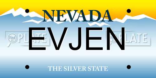 EVJEN Nevada License Plate