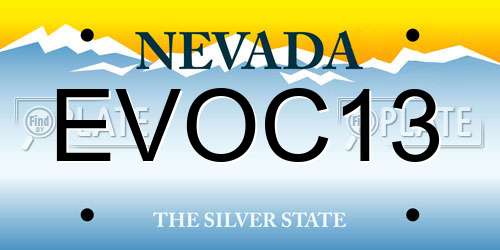 EVOC13 Nevada License Plate