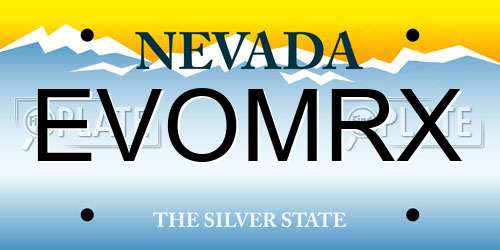 EVOMRX Nevada License Plate