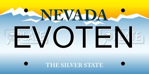 EVOTEN Nevada License Plate