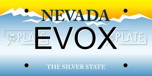 EVOX Nevada License Plate