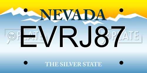 EVRJ87 Nevada License Plate