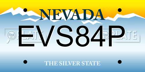 EVS84P Nevada License Plate