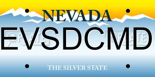 EVSDCMD Nevada License Plate