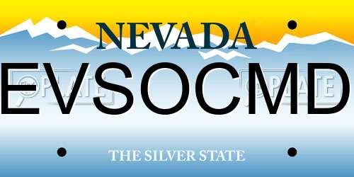 EVSOCMD Nevada License Plate