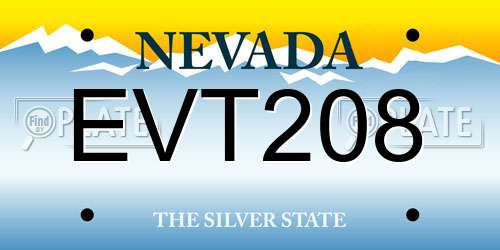 EVT208 Nevada License Plate