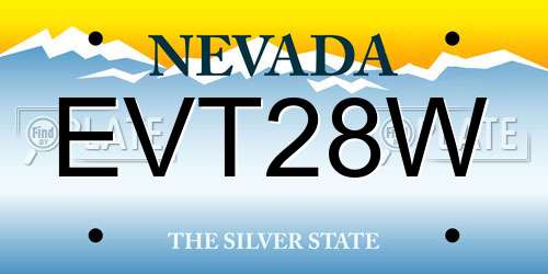 EVT28W Nevada License Plate