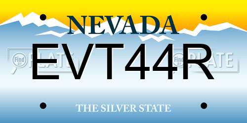 EVT44R Nevada License Plate