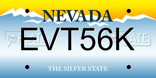 EVT56K Nevada License Plate