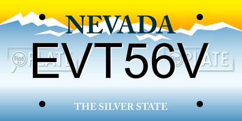 EVT56V Nevada License Plate