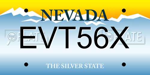 EVT56X Nevada License Plate