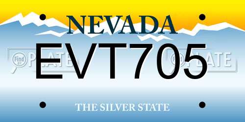 EVT705 Nevada License Plate