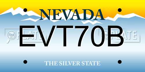 EVT70B Nevada License Plate