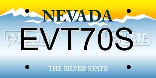 EVT70S Nevada License Plate