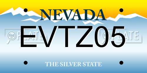 EVTZ05 Nevada License Plate