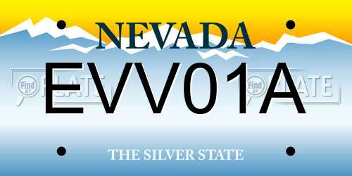 EVV01A Nevada License Plate
