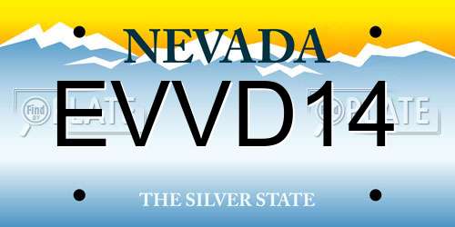 EVVD14 Nevada License Plate