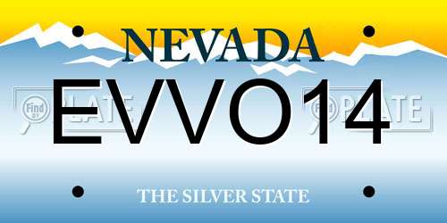 EVVO14 Nevada License Plate