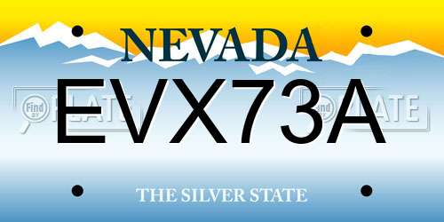 EVX73A Nevada License Plate