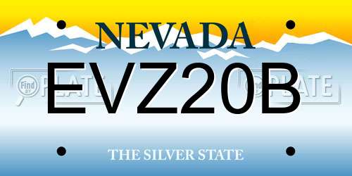 EVZ20B Nevada License Plate