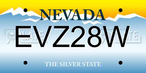 EVZ28W Nevada License Plate